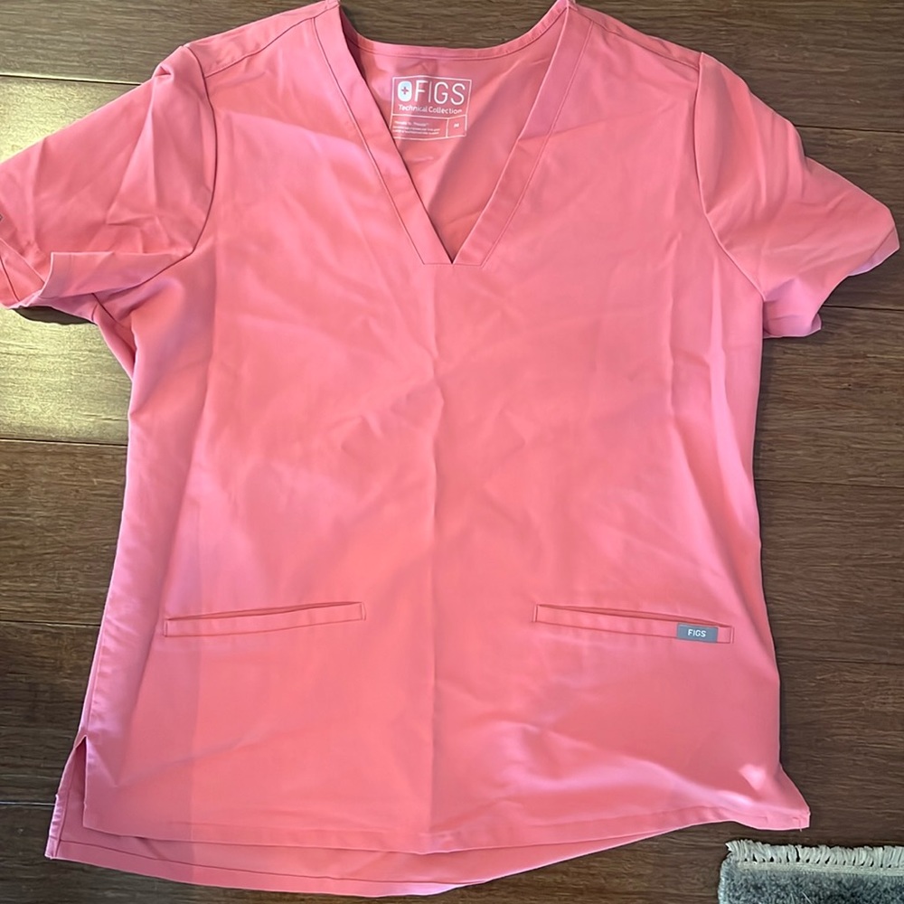 FIGS Pink V-Neck Medical Scrub Top